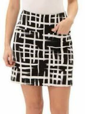 S.C. & Co. Black & White Grid-Print Mini Skirt XXL